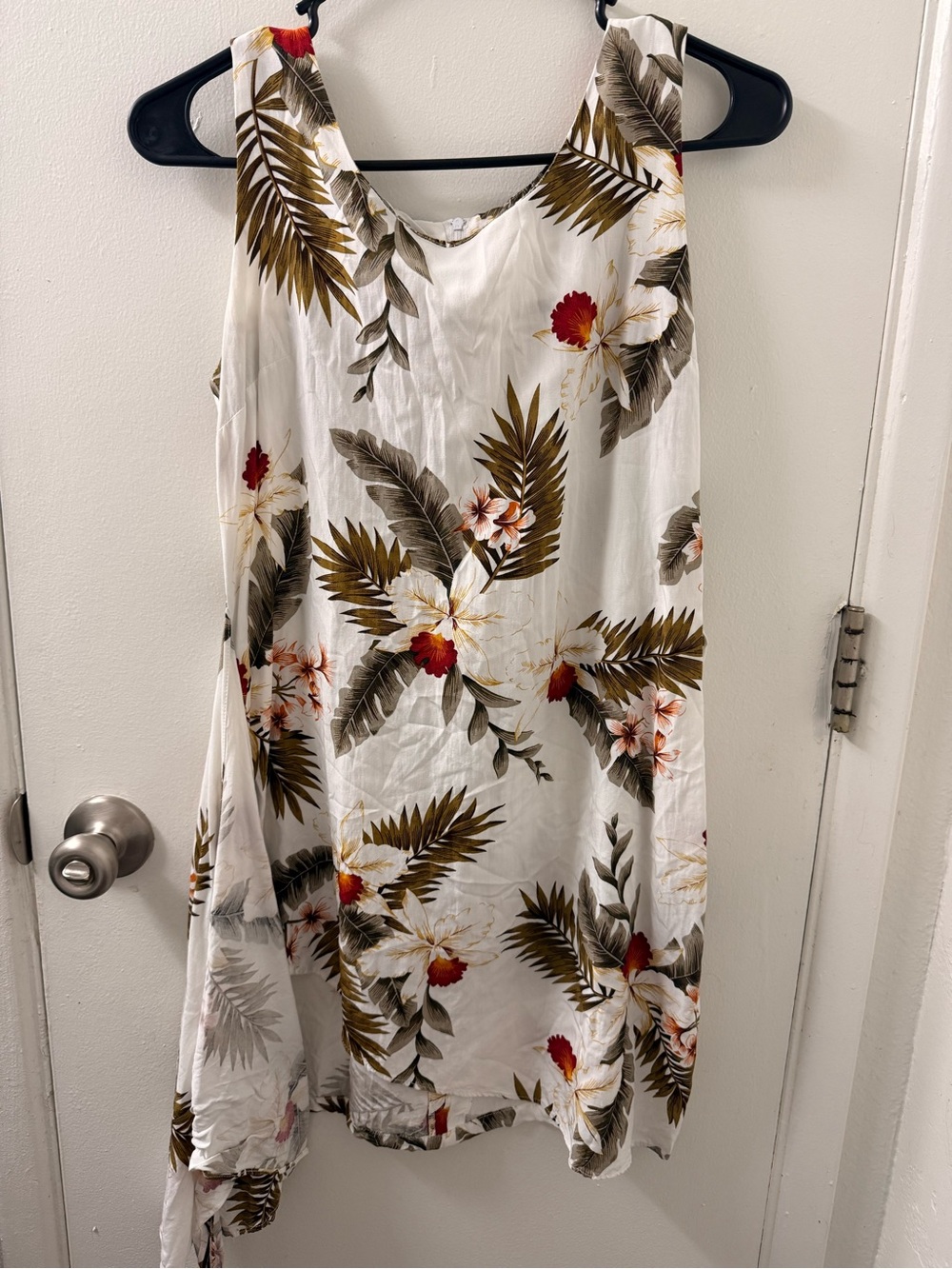 Two Palms Floral Dress Sleeveless Made in Hawaii 100% Rayon Tropical Summer SZ s